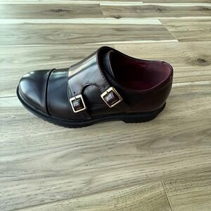 Electric Karma Scotty Double Monk Strap Oxford Shoes Lug‎ Sole Burgundy 6 NWOT